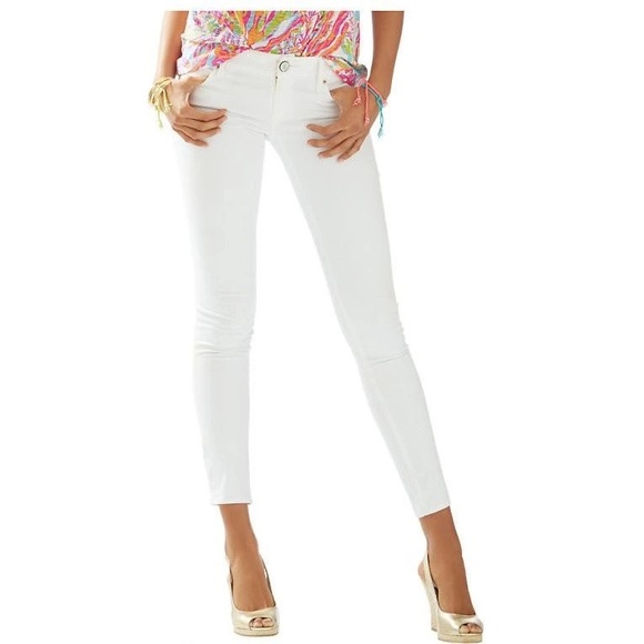 Lilly Pulitzer Pants - Lilly Pulitzer Worth Skinny White Sateen Jeans